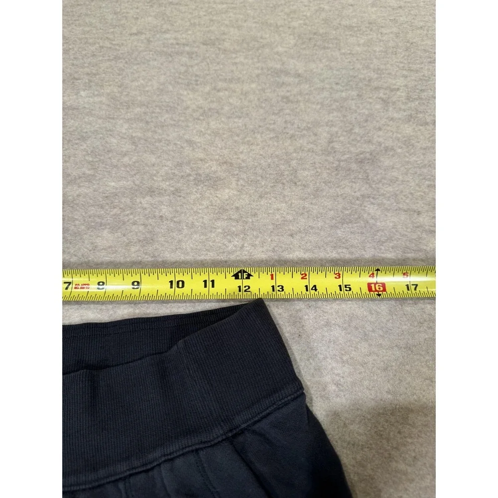 Lululemon Pants Womens 6 Black French Terry Jogger Lace Up Sides Ankle Pockets